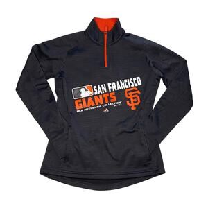 San Francisco Giants MLB Jacket 1/4 Zip Women's Small Soft Shell Majestic Black